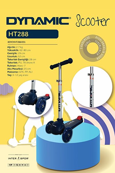 Dynamic Ht288 Işıklı 3 Tekerli Yeni Nesil Scooter Lacivert - Işıklı Tekerlekler