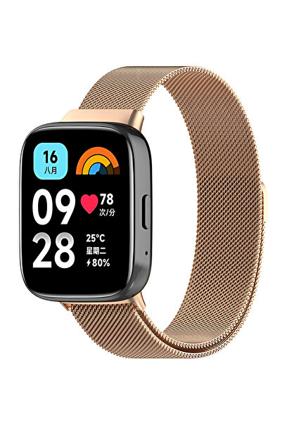 Fibaks Xiaomi Redmi Watch 3 Active Compatible Metal Mesh Braid Magnet Adjustable Stainless Band Strap