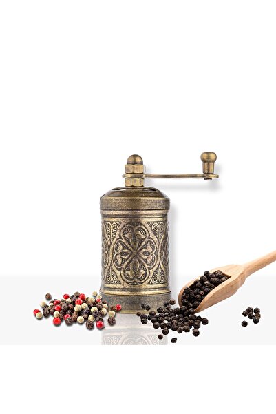 Glios Antique Zamak Black Pepper Hand Mill Grinder 8 cm