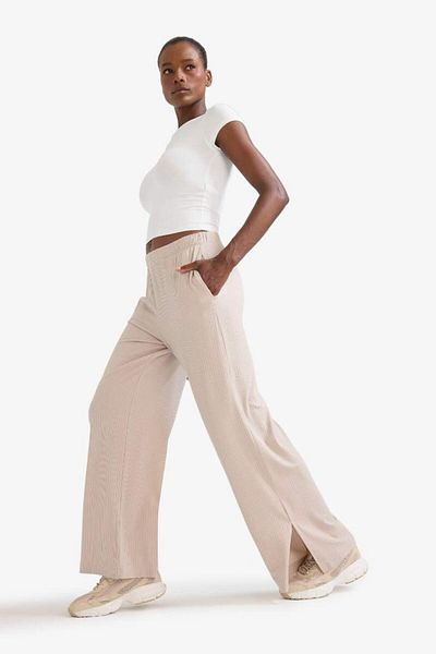 DeFacto Fit Wide Leg Pocketed Wide Leg Slit Long Slim Sports Pants E2538Ax25Sm