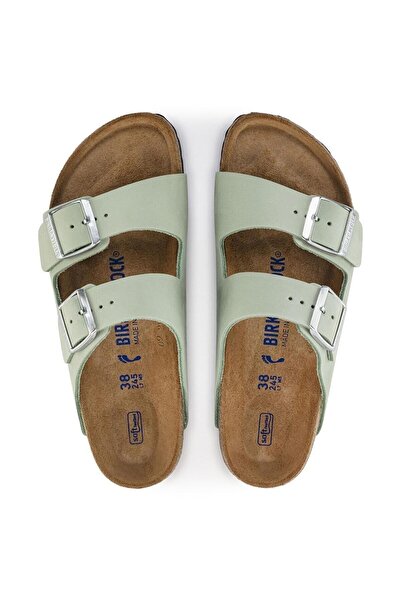 Birkenstock Arizona Sfb Yumuşak Taban Deri Su Yeşili Çift Toka Terlik 1024213 V2 - Snikstra
