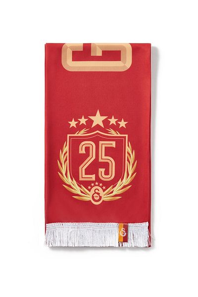 Galatasaray Eșarfă roșie cu licență cu 5 stele și 25 de campionat