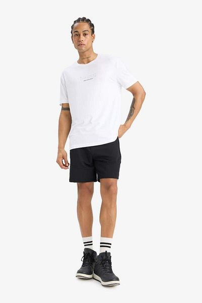 DeFacto Fit Standard Fit Crew Neck με εμπριμέ ελαστικό ύφασμα αθλητικό κοντομάνικο μπλουζάκι C9268ax25sm