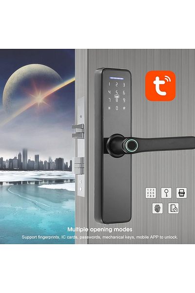 AREB Smart Lock Wifi Black 85 * 50 – 5 Unlocking Methods, Auto-lock, Anti-theft Security For Home