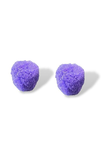 TAKIŞTIR 2 Pack Purple Color Pompom Hairless Baby Buckle