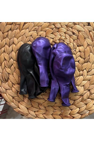 Deniz Party Store Wednesday Metallic Purple Black Balloon 12 Inch 10 Pieces