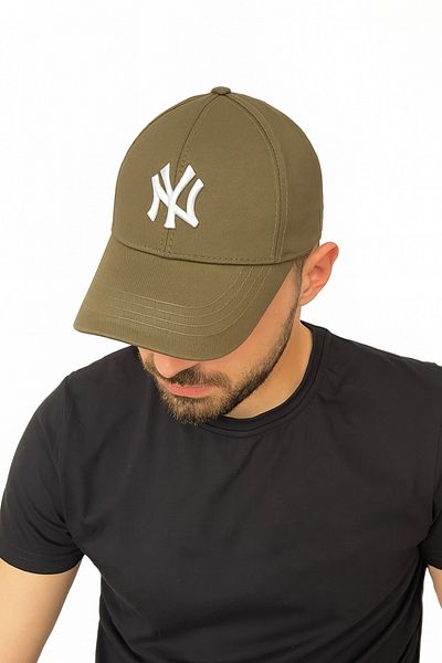 ZERAMİNE Khaki Unisex Baseball Ny Embroidered Hat Velcro