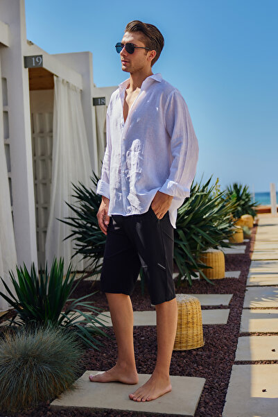 Remsa Mayo Reverse Zipper Men's Shorts Swim Trunks Rks-08 Black