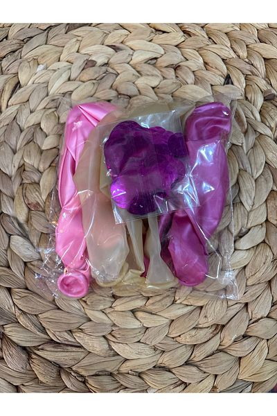 Deniz Party Store Metallic Fuchsia Pink Fuchsia Confetti Transparent Balloon 12 Inch 15 Pieces
