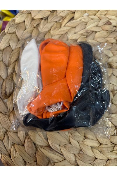 Deniz Party Store Pastel Orange Black and White Balloon Set 15 Pieces
