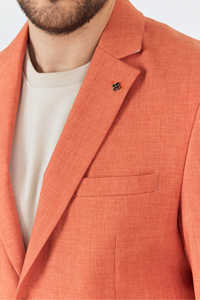 Frappoli Nipoye Erkek Turuncu 2'li Slim Fit Takım Elbise