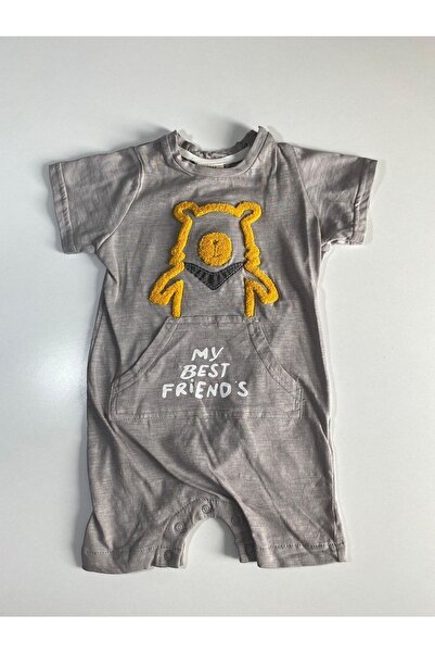 Midimod Gold Erkek Bebek Yazlık Çıtçıtlı Kısa Tulum