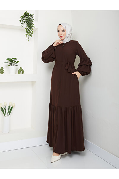 ESRE GİYİM Moda Esre Fashion Hijab Ρούχα Medina Silk Balloon Sleeve Gathered Ferace