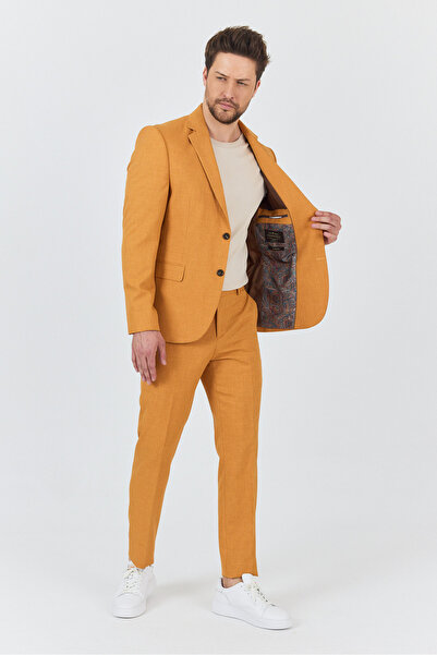 Frappoli Nipoye Erkek Kiremit 2'li Slim Fit Takım Elbise