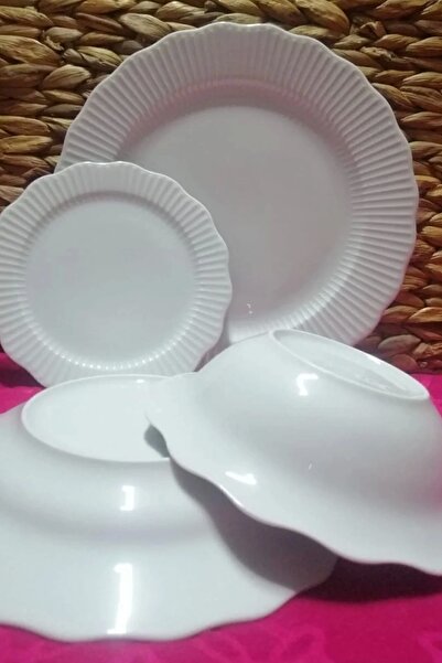 Porland PORSELEN FRILLY 24 PARÇA 6 KİŞİLİK YEMEK TAKIMI