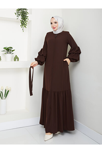 ESRE GİYİM Moda Esre Fashion Hijab Ρούχα Medina Silk Balloon Sleeve Gathered Ferace