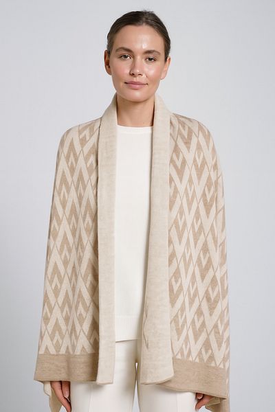 Sebir Moda Knitwear V Patterned Shawl