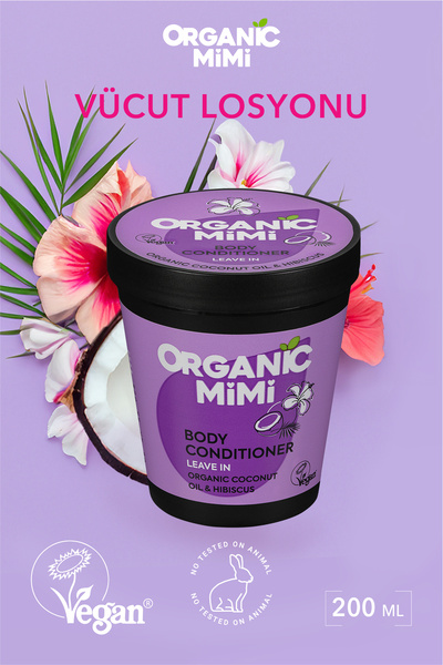 ORGANİC MİMİ Vücut Kremi 200 ml Hindistan Cevizi ve Hibiskus Nemlendirici Vüc...