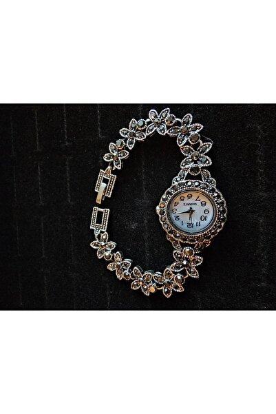 OEM Ceas femei placar cu Argint S925 cu marcasite Flower