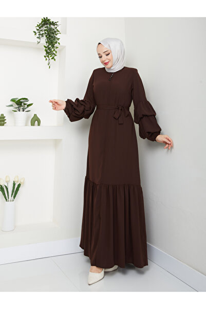 ESRE GİYİM Moda Esre Fashion Hijab Ρούχα Medina Silk Balloon Sleeve Gathered Ferace