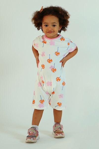 Harika KIDS Girl's Lollipop Printed Basic Jumpsuit