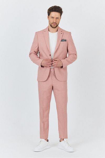 Frappoli Nipoye Men's Skin-Pudra 2'Li Slim Fit Suit