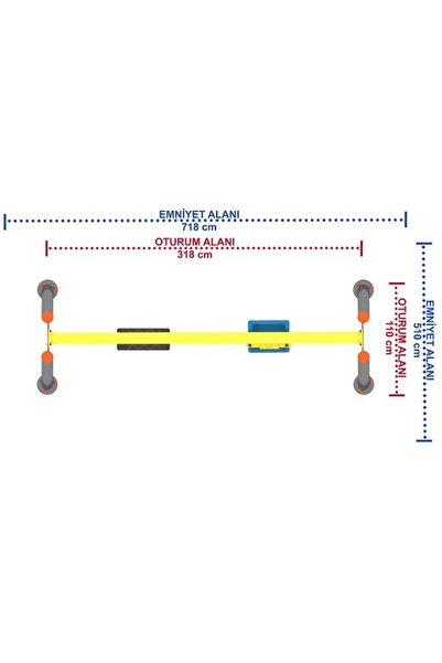 PARKSAN İkili Park Salıncak Çocuk Park Salıncak Kauçuk Korumalı Park Salıncak Metal Park Salıncakları