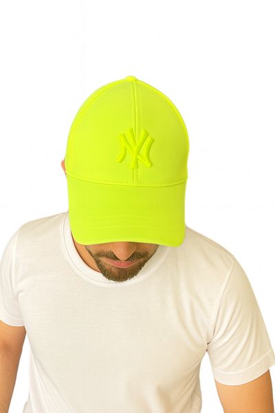 ZERAMİNE Unisex Baseball Ny Embroidered Hat Velcro Highlighter Green