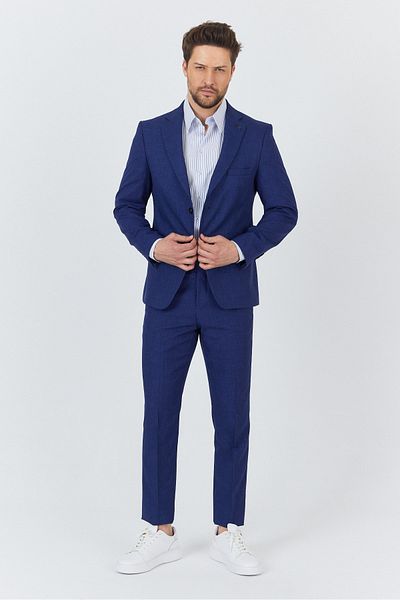 Frappoli Nipoye Men's Light Navy Blue 2-Piece Slim Fit Suit