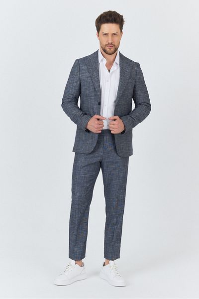 Frappoli Hero Men's Dark Navy Blue Spring-Summer Jacket + Pants 2-Piece Suit