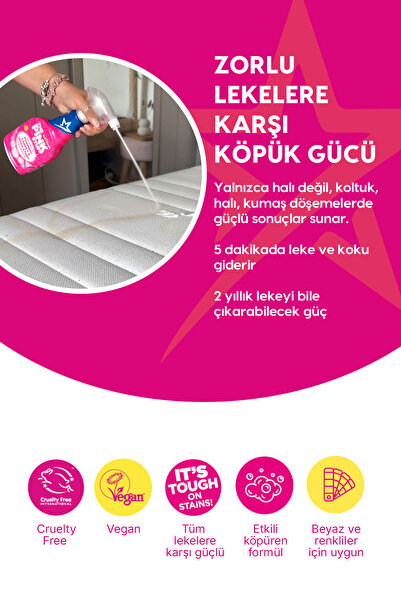 ThePinkStuff The Pink Stuff Mucizevi Köpüklü Halı Koltuk & Döşeme Leke Çıkarıcı Vegan 500 Ml – Vegan Formül