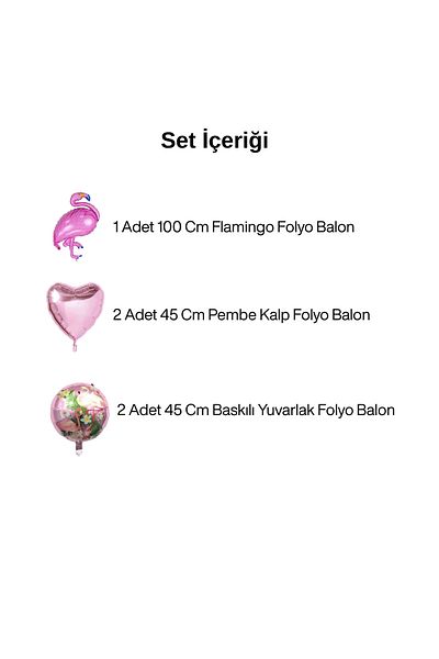 tedaks Set of 5 Flamingo Themed Pink Foil Hearts Birthday Ornament Party Ornament