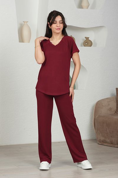 Devesta Moda Modal Fabric V-Neck Lycra Comfortable Casual and Stylish Bottom - Top Set Tracksuit Set