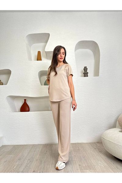 Devesta Moda Modal Fabric V-Neck Lycra Άνετο casual και κομψό κάτω μέρος - Σετ αθλητική φόρμα