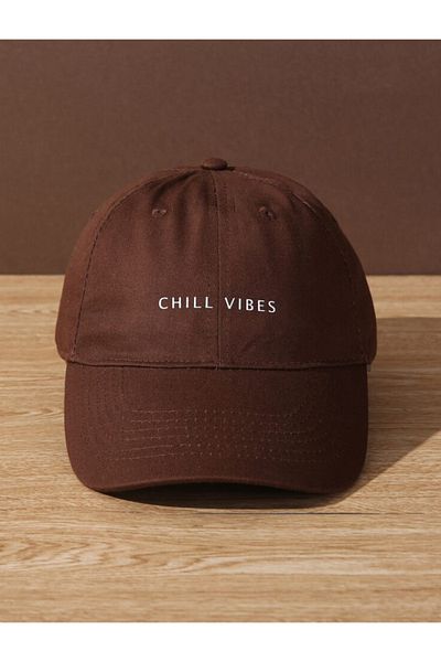 GYES Chill Vıbes Printed Brown Unisex Classic Model Adjustable Velcro Hat