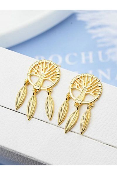 Kelan 14K gold plated earrings – Dreamcatcher model