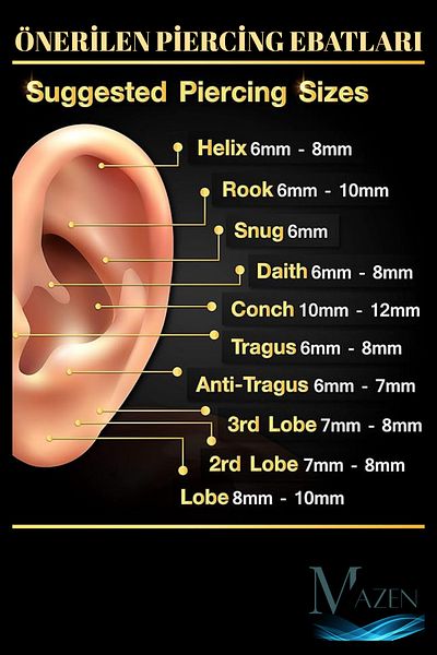 MAZEN 316L Steel Tragus Piercing |   Non-Tarnish Half Ring Nal Model |   Cartilage Compatible |   1 Piece