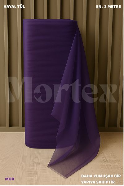 Mortex Μωβ Dream Tulle 100x300 cm | Ύφασμα για αρραβώνα, Χένα, Γάμος, Πακέτο, Πόρτα και Στολίδι για πάρτι