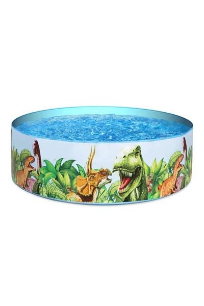 BESTWAY Piscina Bestway Dinosaur 55022, supraterana, rotunda, fara cadru, 183 x 38 cm, pentru copii