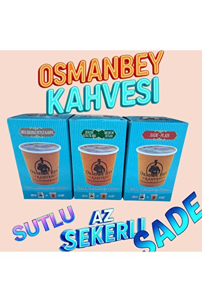 OSMAN BEY KAHVESİ 10 SANİYEDE HAZIR TÜRK KAHVESİ 10'lu AZ ŞEKERLİ 10'LU SADE 10'LU SÜTLÜ 30'LU