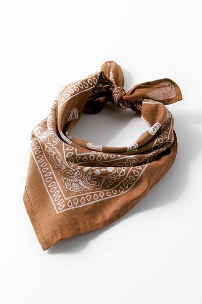 Goldmine Unisex Ethnic μοτίβο 100% βαμβακερό μπαντάνα καφέ