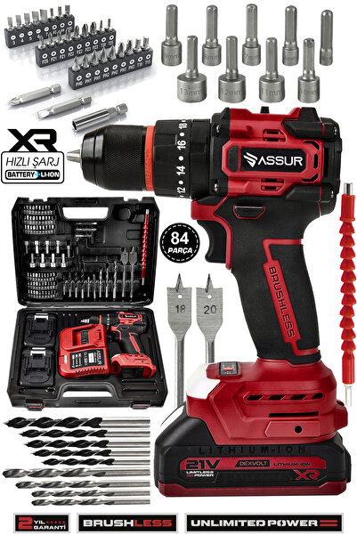 ASSUR 21v Çift Akülü Vidalama Darbeli Şarjlı Matkap