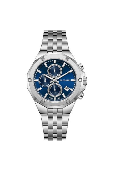 Lee Cooper LC08104.390 Men Multi Function Display Watch & Metal Strap Silver