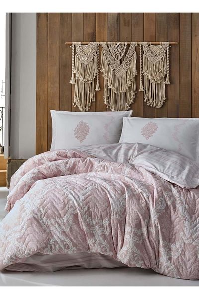 Clasy Ranforce Pink Fiorita V1 - 100% Cotton, Double, Four Seasons Set