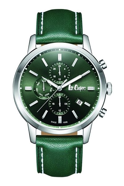 Lee Cooper LC08085.377 Men Multi Function Display Watch & Leather Strap Dark Green