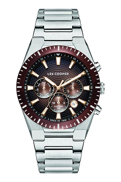 Lee Cooper LC08100.340 Men Multi Function Display Watch & Metal Strap Silver