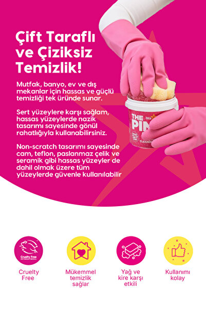 ThePinkStuff Mucizevi Dual Çift Taraflı Sünger Ve Ovalayıcı/ Sıcak Ve Soğuk Suda Mucizevi Etki