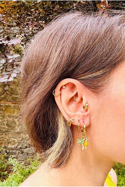 Markiz Takı Palm Mussel Cocktail Earrings