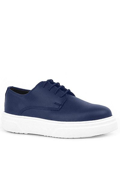 Rakerplus Derby Navy Blue Matte White Sole Children's Classic Shoes