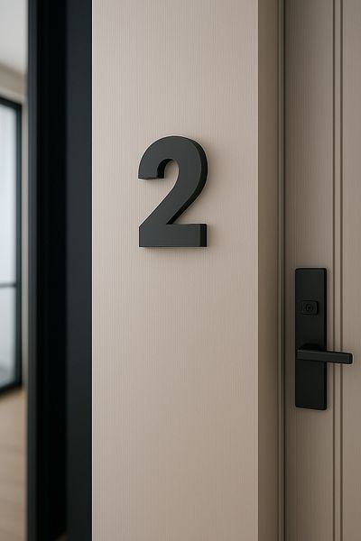 Rekatech 3D House Number in Modern Style (Number 2) |   7 cm Bottom Dimension – 15 cm Height